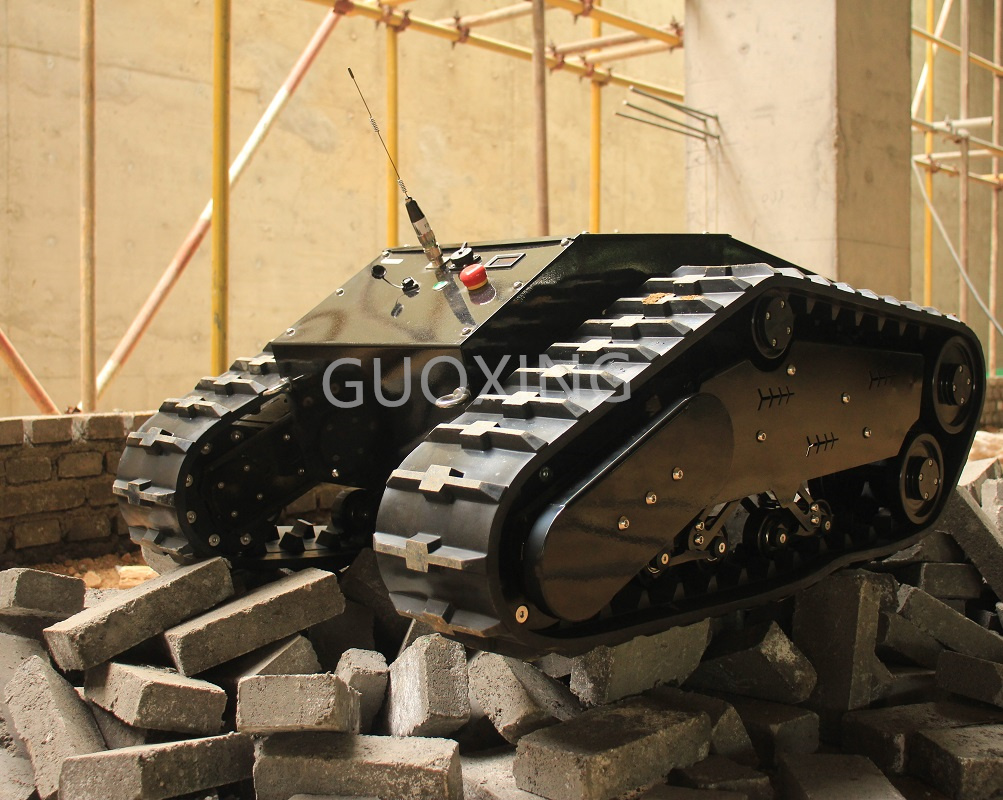 880T Electric Rubber Tracked Vehicle Chassis Stair Climbing Crawler Mobile Robot Tank Chassis Platform