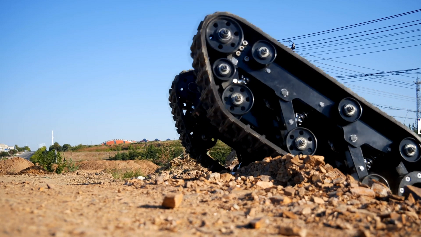 Electric Rubber Tracked Chassis Tracked Undercarriage Robotic Platform